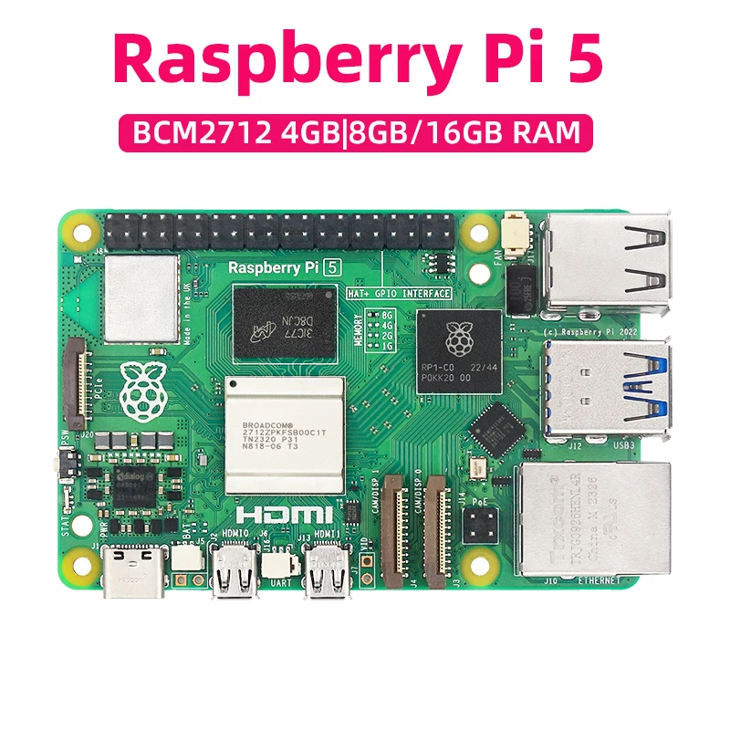 Raspberry Pi 5 16 GB 8 GB 4 GB RAM BCM2712 2,4 GHz VideoCore VII GPU 4Kp60 PCIe 2.0 RTC optionale