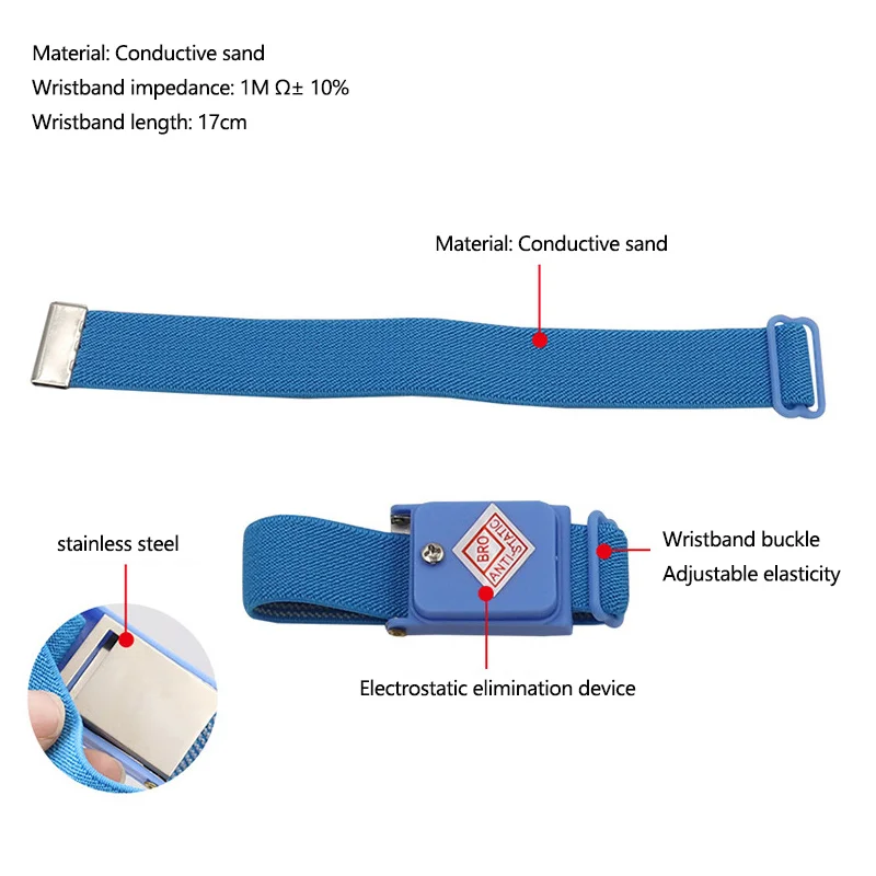 Antistatisches Armband, elektrostatisch, kabellos, verstellbar – Bild 5