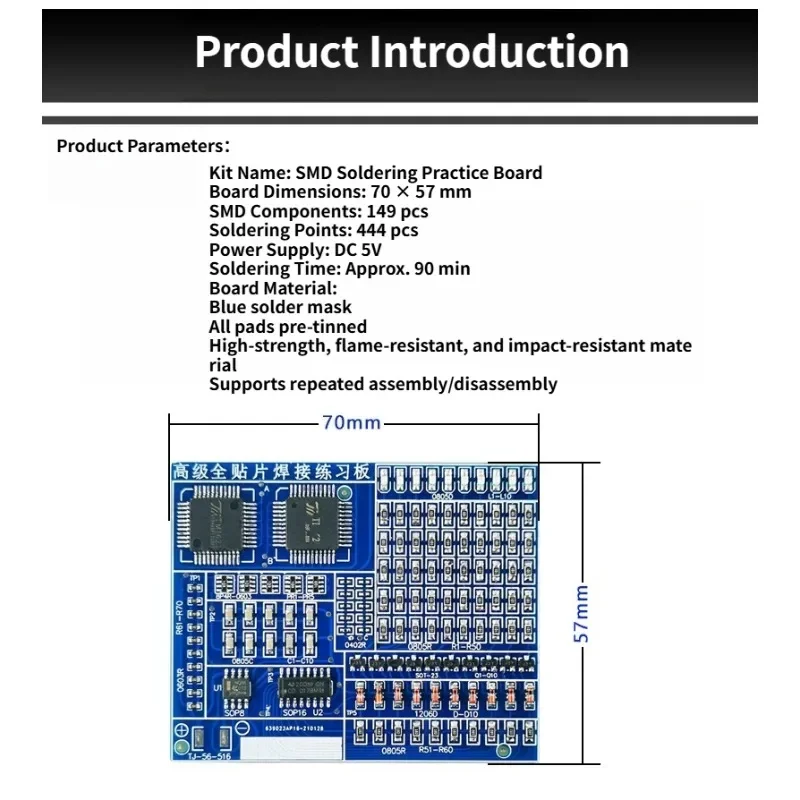 SMD/SMT-Komponenten, Lötübungsbrett, elektronische Kits, Übungsset – Bild 6
