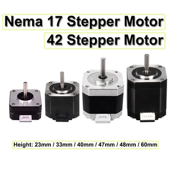 Nema 17 Schrittmotor 0,42N.m 2-Phasen Höhe 23/33/40/47/48/60mm 42er Schrittmotor für 3D-Drucker CNC Gravur