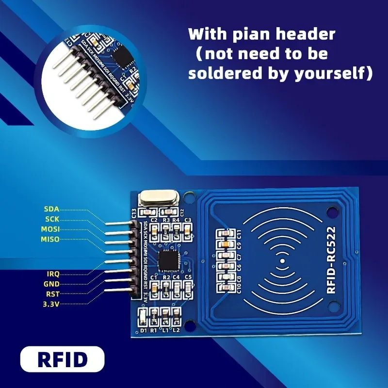 RC522 RFID Modul RF IC Karte Sensor Modul mit S50 Weiß Karte (5 Stück) – Bild 5