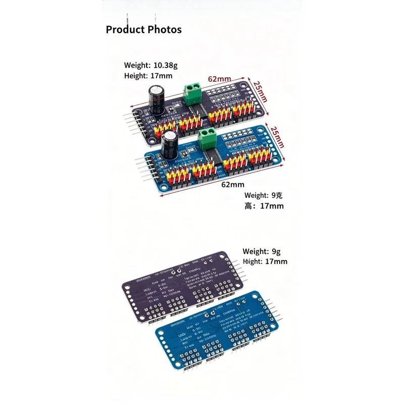 PCA9685 16-Kanal 12-Bit PWM Servomotor-Treiber I2C-Modul für Roboter – Bild 5