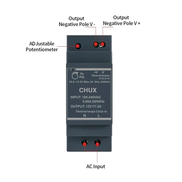 CHUX HDR 30W Serie DC 5V 12V 15V 24V 48V SMPS Ultraflaches – Bild 3