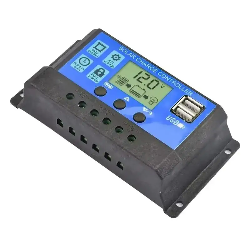 Solarladeregler 12V24V 30A/20A/10A Auto LCD Dual USB 5V Ausgang Photovoltaik Solarpanel Entlader Regler PV