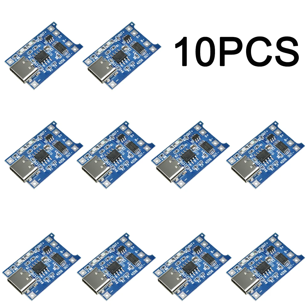 Tp4056 Lithium-Batterie lade modul Typ-C USB 4,35 Lade karte mit zwei Schutz funktionen-6V 1a-Modul (10 Stück)