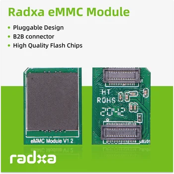 Radxa EMMC-Modul, bis zu 128 GB, kompatibel mit Radxa SBCs, steckbar, Speicherchips