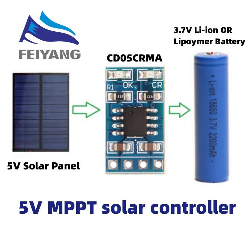 MPPT Solarladeregler 1 A 4,2 V 3,7 V 18650 LiPo Li-Ion Lithium – Bild 2