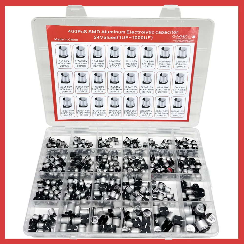Aluminium-Elektrolytkondensatoren SMD-Sortiment-Kit 400 Stück 24 Werte – Bild 2