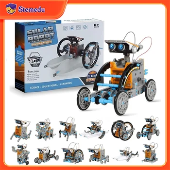 13-in-1 solarbetriebener Roboter, Wissenschaftsset, DIY-Bausteine, Geschenk für Kinder, elektronische DIYs
