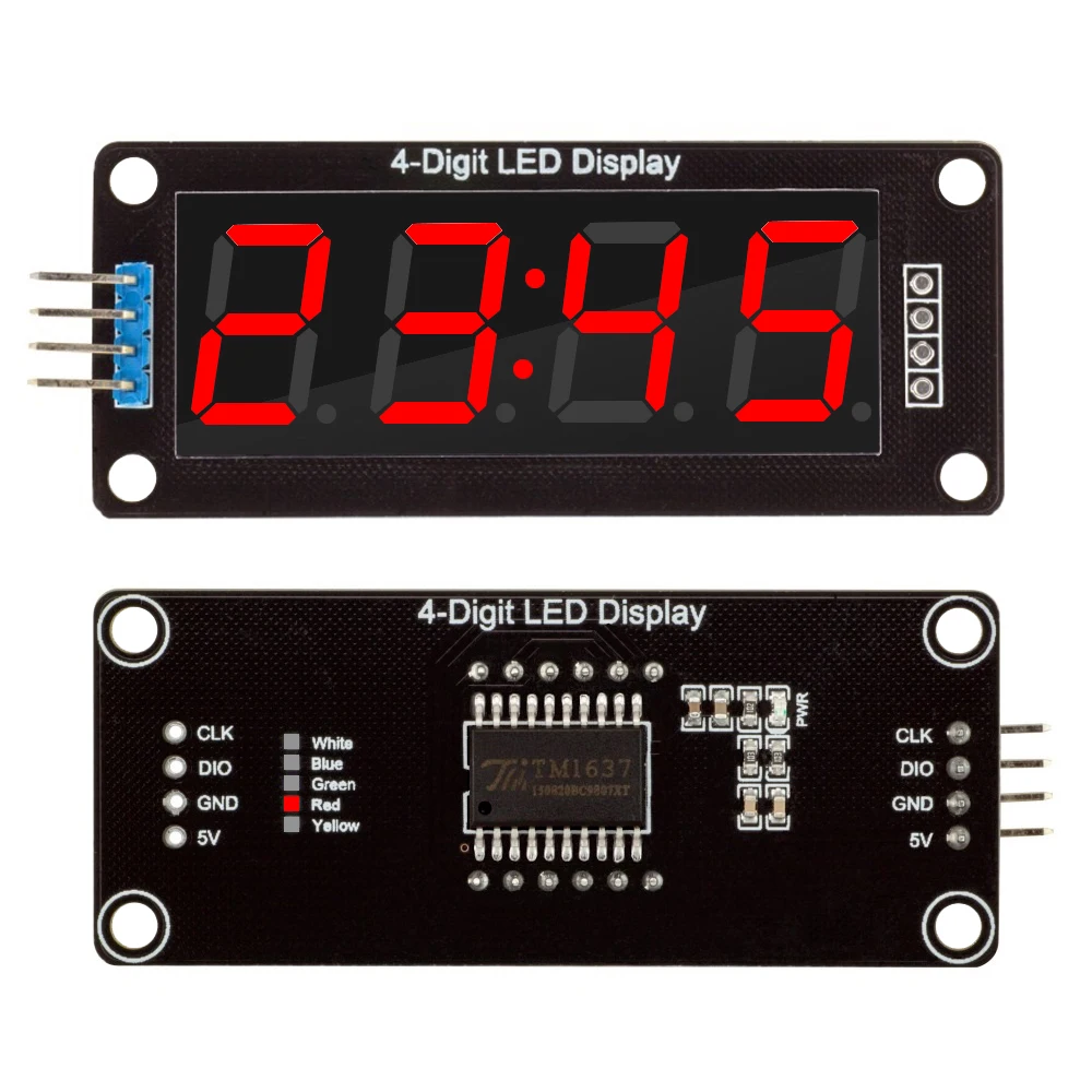 TM1637 0,56 zoll 5V 4 Bit LED Digital Rohr Display 7 Segmente Rot Grün Blau Gelb weiß LED Modul Board