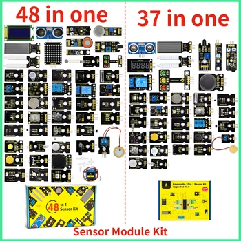 Keyestudio 37/48 In-1 Sensormodul-Kit, Geschenkbox für Arduino, Starter-Sensor-Kit mit Tutorial STEM Kids
