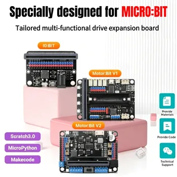 Microbit Erweiterungsplatine Motorsteuerungs-Erweiterungsplatine Unterstützt Anfänger-Starter-Kit 6-16V
