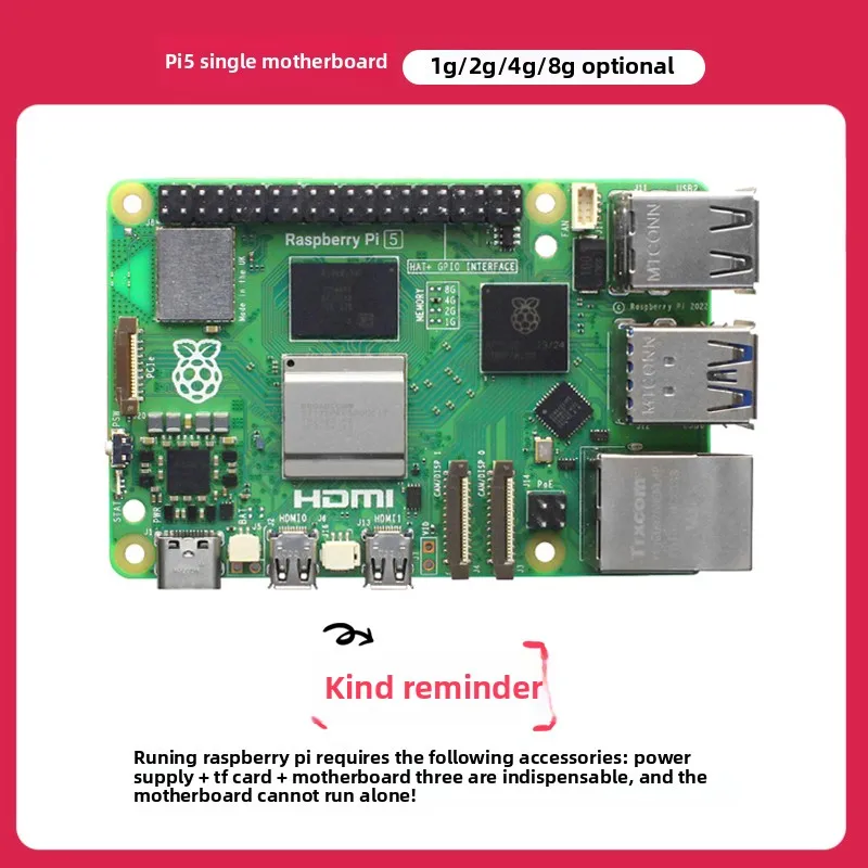 Raspberry Pi 5 5B/4B Entwicklungsboard Raspberry Pi 5 8 GB Motherboard Python Programmierung AI Kit