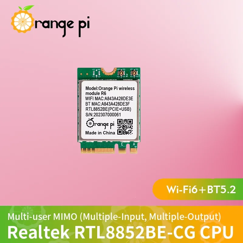 Orange Pi R6 WiFi-Modul 2,4 G/5 G Dualband Wi-Fi6 + BT5.2 mit PCIE – Bild 2