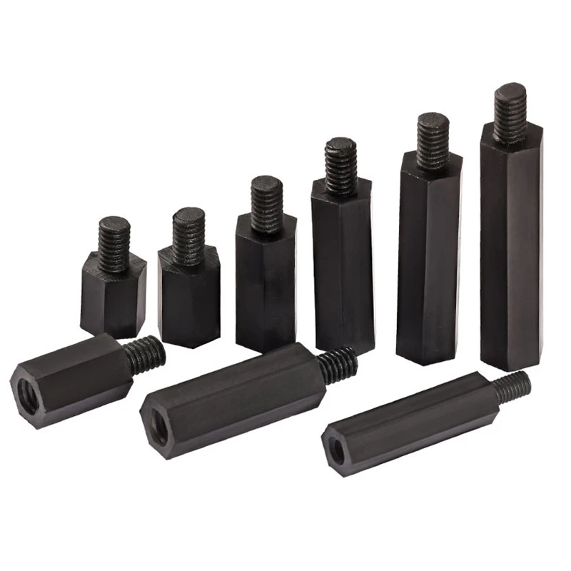 M2 M2.5 M3 M4 Nylon-Abstandshalter Schwarz Sechskant Stecker – Bild 4