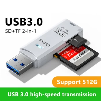 2-in-1 USB 3.0 2.0 Kartenleser Micro SD Kartenleser USB-Adapter Hochgeschwindigkeitskartenleser