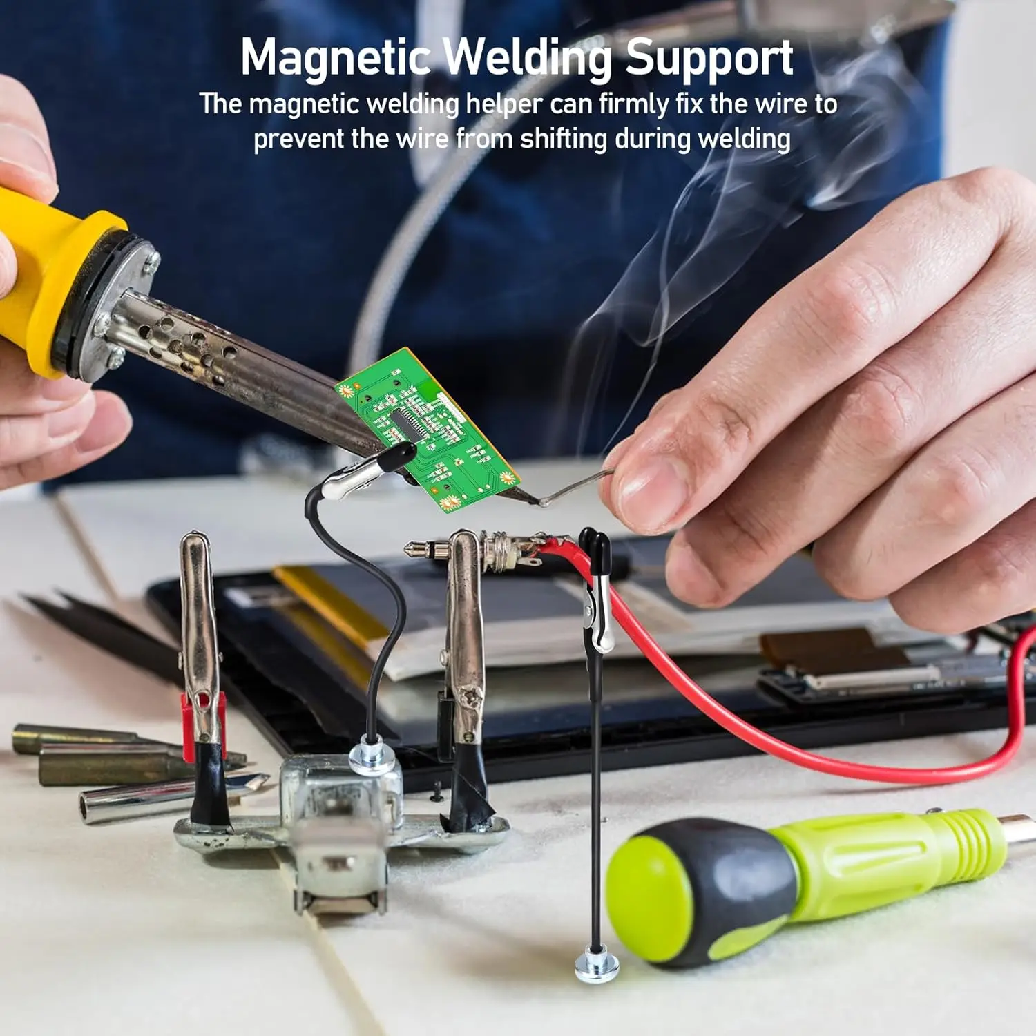 TINSOL Löt-Dritte Hand mit PCB-Halterung, starkem Magnetfuß, flexiblen – Bild 5