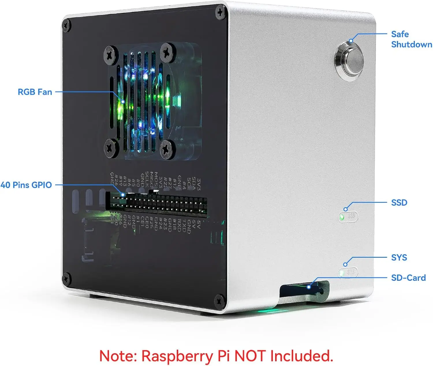 Pironman 5-Mini NVMe M.2 SSD PCIe 2.0/3.0 Mini-PC-Gehäuse – Bild 3