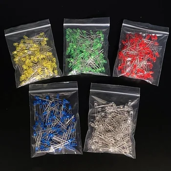 3mm 5mm LED-Dioden Sortiment Weiß Grün Rot Blau Gelb Orange F3 F5 LEDs Leuchtdioden Elektronik-Kit