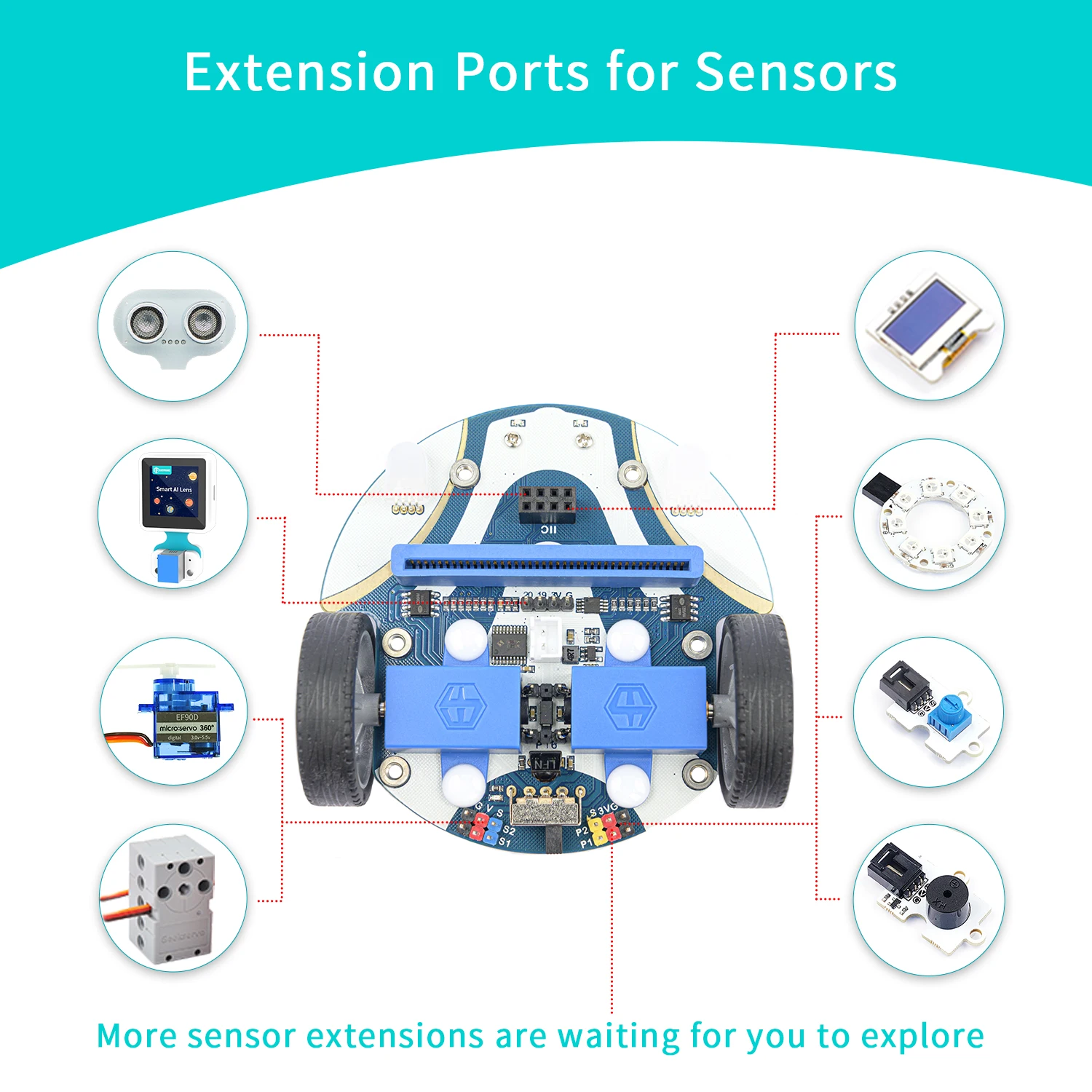 ELECFREAKS microbit Mini Cutebot Kit DIY Programmierbares Car Kit STEM – Bild 6
