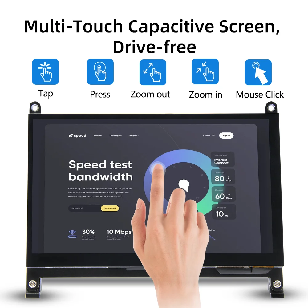 Raspberry Pi 5 7-Zoll-Touchscreen IPS 1024 x 600 HD LCD HD-MI-Display – Bild 2