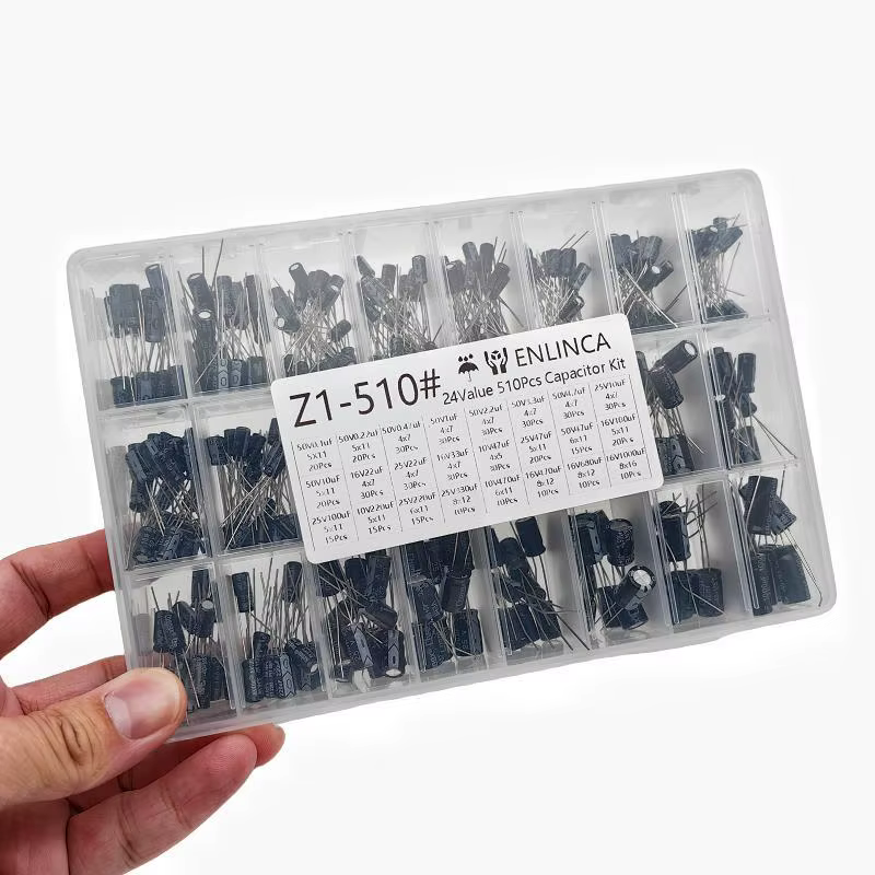 0,1 UF-1000UF 24 Werte Alu-elektrolytkondensatoren 16-50V mix elektrolytkondensator Assorted kit (510 Stück)