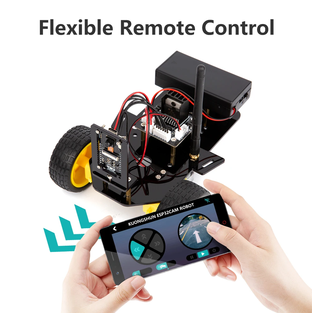 KUONGSHUN 2WD Smart Robot Car Kit Wifi ESP32 Kamera Starter Kit – Bild 3