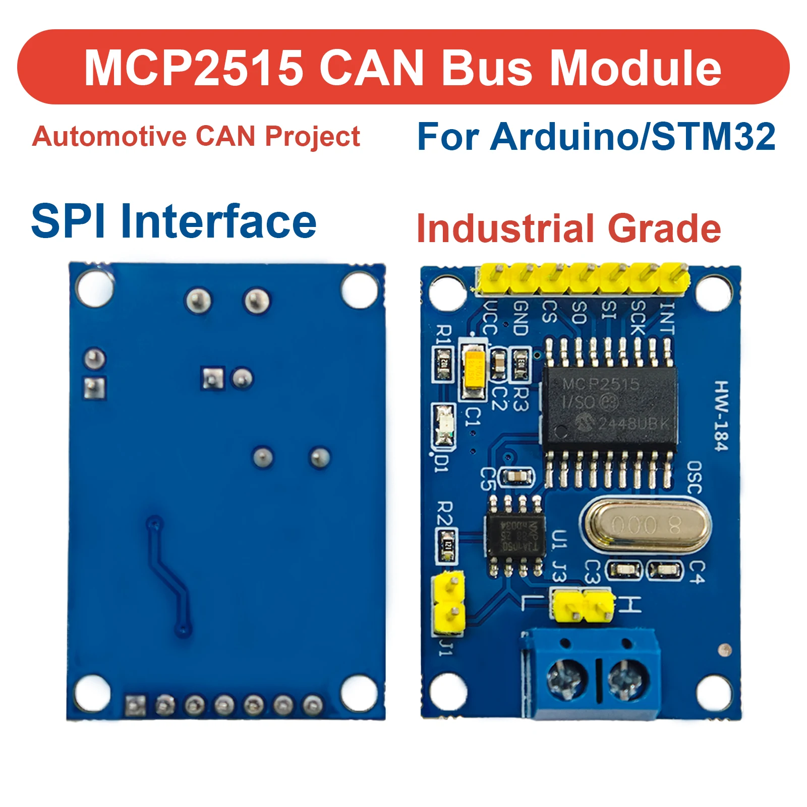 MCP2515 CAN-Bus-Modul TJA1050 SPI-Schnittstellenempfänger Hochgeschwindigkeits-Industriequalität für Arduino