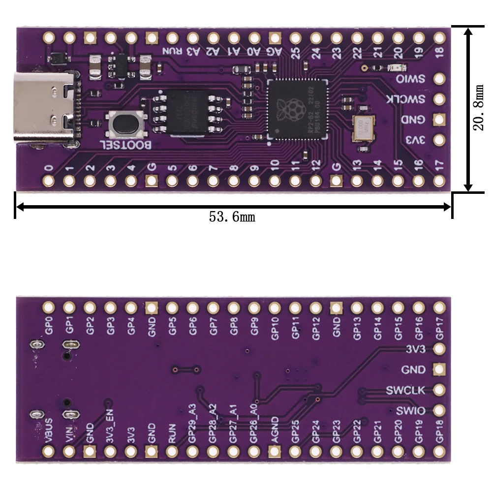 Raspberry Pi Pico Typ-C USB Dual-core Cortex M0 + Prozessor – Bild 4