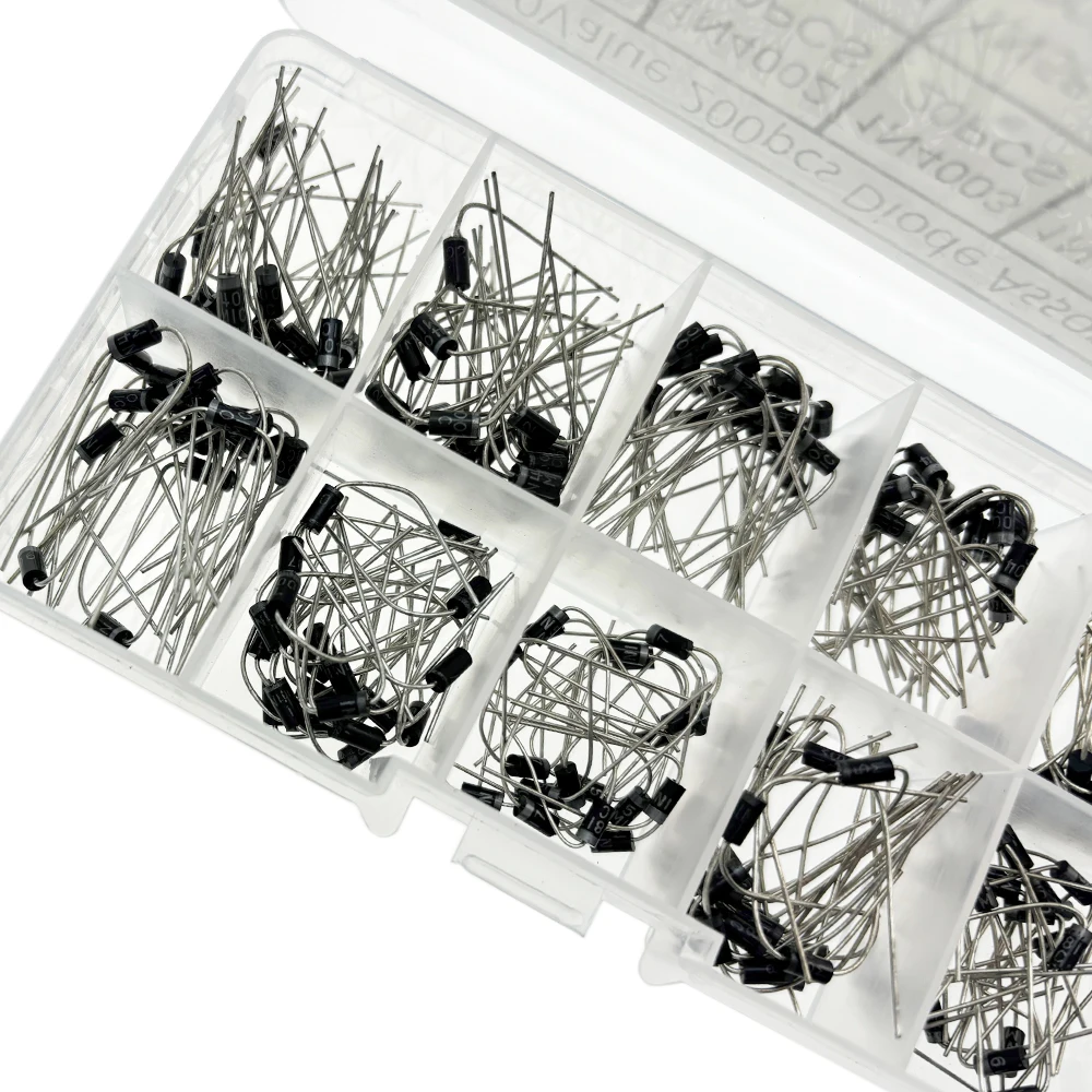 10 Werte Gleichrichterdioden-Sortiment-Set 1N4001 1N4002 1N4003 1N4004 1N4005 1N4006 1N4007 1N5817 (200 Stück)