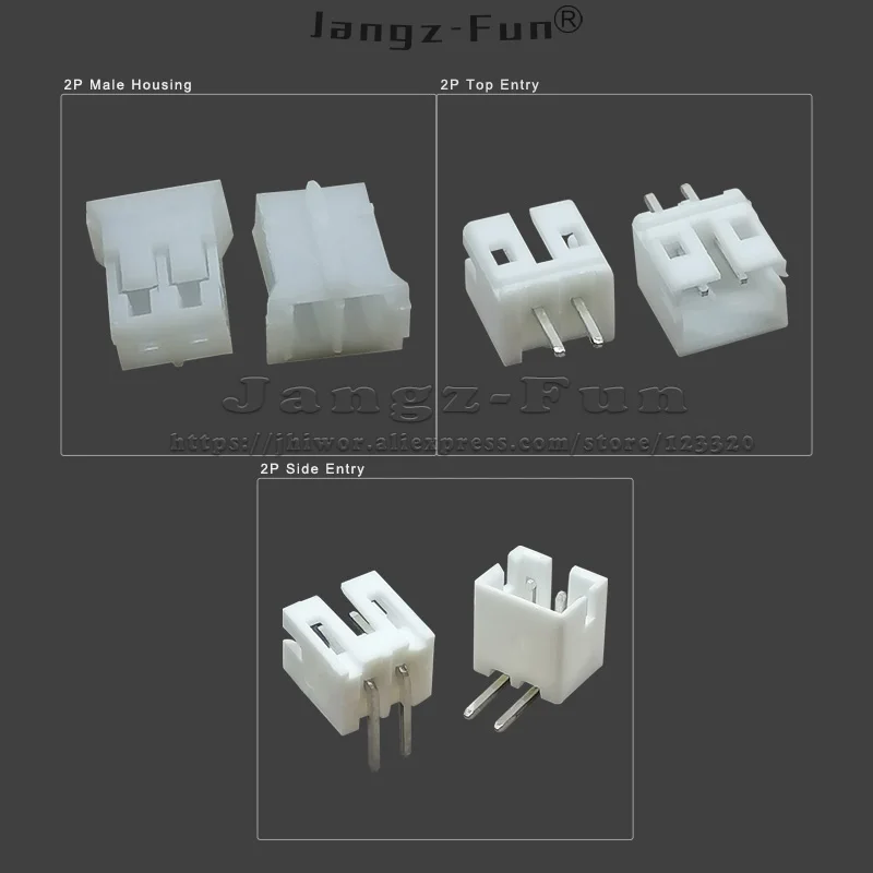 2P JST PH 2.0 Stecker 2,0 mm Rastermaß 2-polige männliche und weibliche Gehäuse-Header-Anschlüsse (100 Stück)