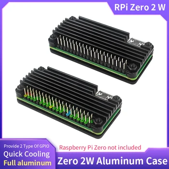 Raspberry Pi Zero 2 W Aluminiumgehäuse Metallgehäuse Passive Kühlung Kühlkörper GPIO Header für Raspberry Pi