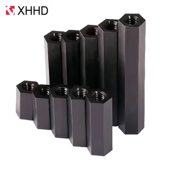 M2 M 2,5 M3 M4 PCB Spacer Nylon Schwarz Hex Weibliche Standoff Nylon Double Pass Kunststoff Hexagon Gewinde