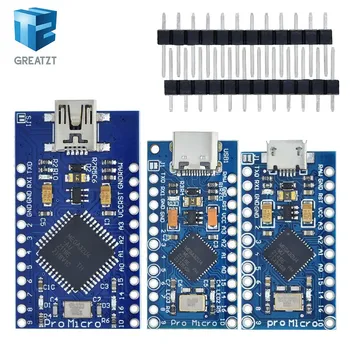 Pro Micro ATmega32U4 5V 16MHz Ersatz für ATmega328 für Arduino Pro Mini mit 2-reihigem Pin-Header für Leonardo