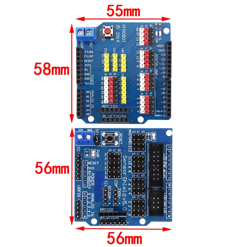 V5 Sensor Shield Erweiterungsplatine Schild für Arduino UNO R3 V5.0 – Bild 2