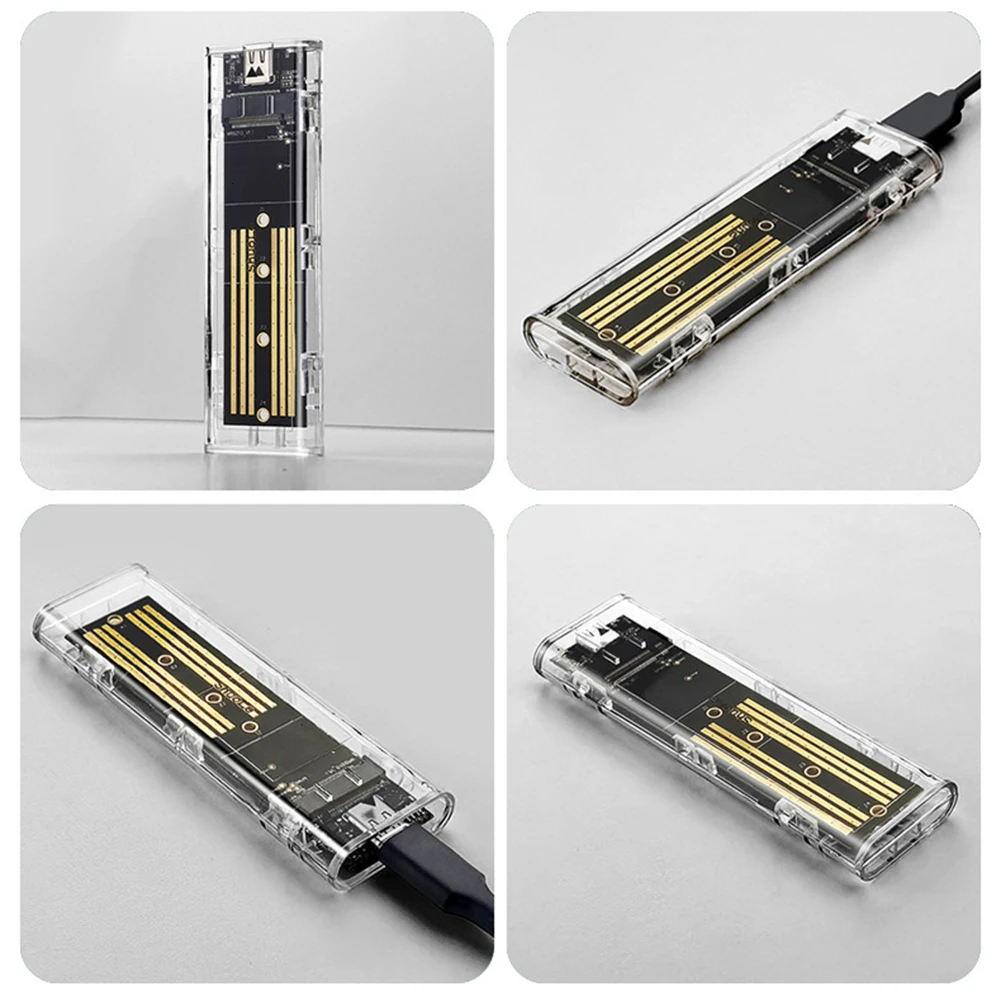 M.2 SATA NVME zu USB3.0 Festplattengehäuse Transparentes USB Typ C – Bild 5