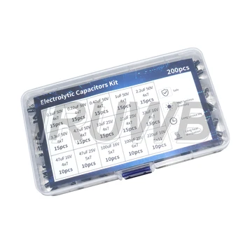 15 Werte Radialkondensatoren Set Elektrolytkondensator-Sortiment-Kit 10 V 16 V 25 V 50 V 0,1 (200 Stück)