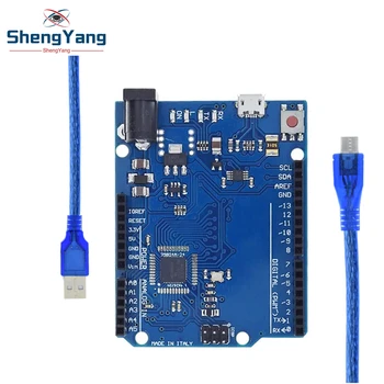 TZT Leonardo R3 Atmega32u4 Mikrocontroller-Entwicklungsboard mit USB-Kabel, kompatibel für Arduino DIY Starter