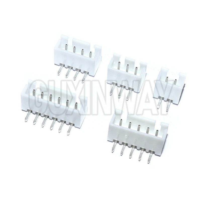 XH2.54 Rechtwinkliger Stiftleisten-Steckverbinder 2P 3P 4P 5P 6P 2,54mm Rastermaß XH für PCB JST (50 Stück)