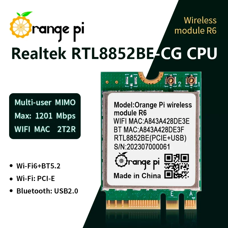 Orange Pi R6 WiFi-Modul 2,4 G/5 G Dualband Wi-Fi6 + BT5.2 mit PCIE – Bild 6
