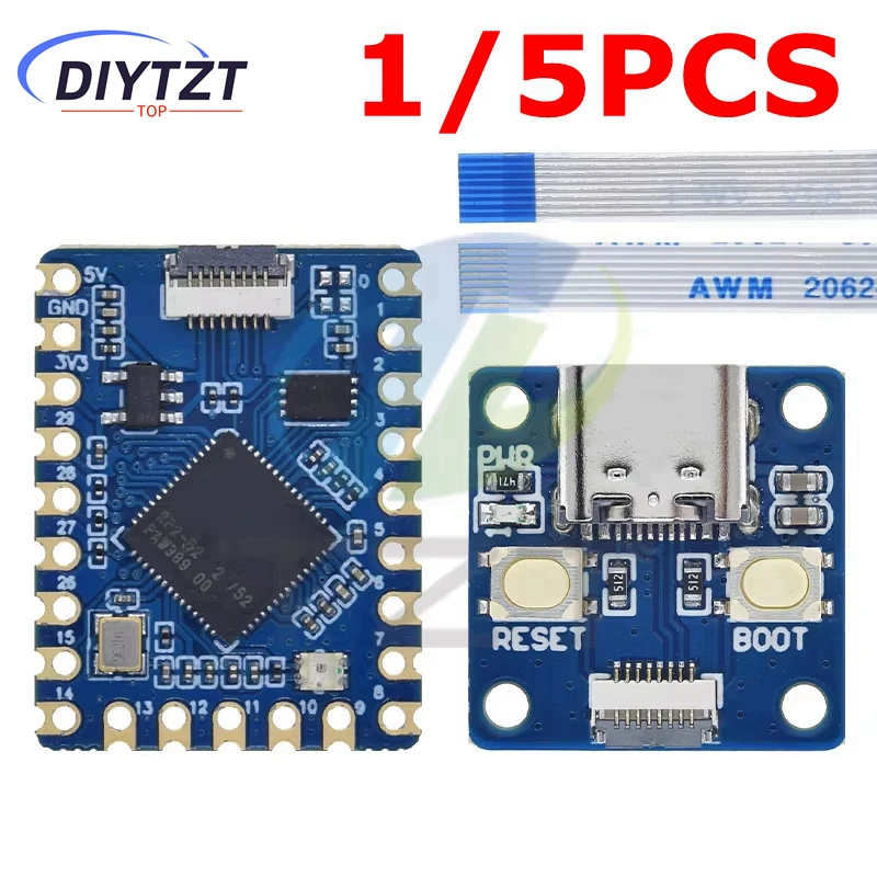 DIYTZT 1/5PCS RP2040-Tiny Development Board Modul RP2040 für ZERO Raspberry Pi PICO USB Typ C Schnittstelle