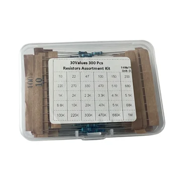 30 Arten von 5-Farben-Band 1/4W Metallfilm-Widerstandskombinations-Kit, 10 Stück pro Art, insgesamt 300 Stück