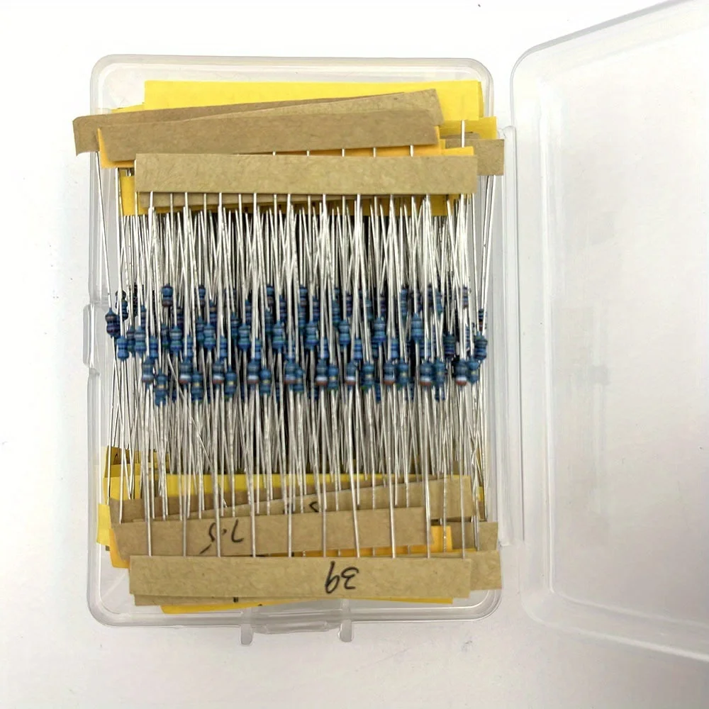 64 Werte 1R - 10MR 1/8W 1% 0,125 W Metall Film Widerstände (640 Stück) – Bild 3
