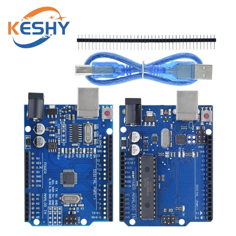 UNO R3 Entwicklungsboard ATMEGA328P CH340 / ATEGA16U2 kompatibel für Arduino mit Kabel R3/R4 UNO Proto Shield