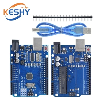 UNO R3 Entwicklungsboard ATMEGA328P CH340 / ATEGA16U2 kompatibel für Arduino mit Kabel R3/R4 UNO Proto Shield