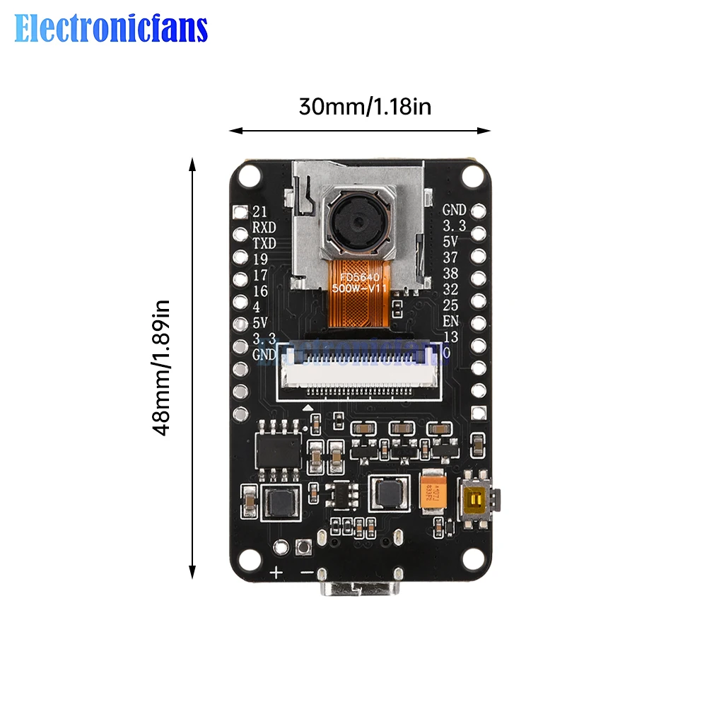 ESP32-CAM Entwicklungsboard WiFi Bluetooth Modul CH340X OV5640 AF-72mm – Bild 4