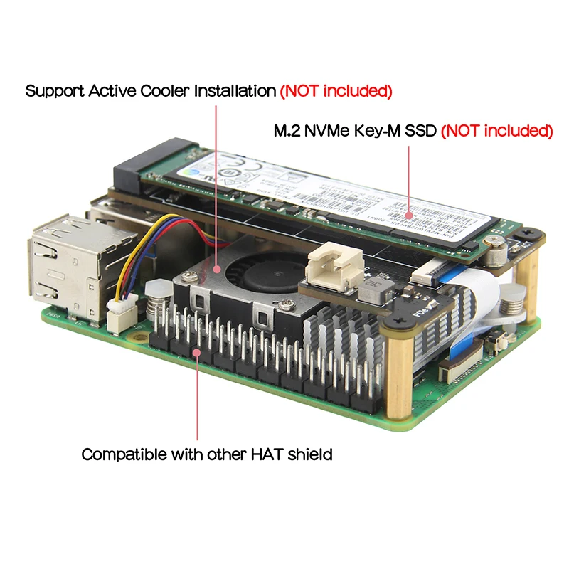 Raspberry PI 5 x 1001 M2 SSD-Erweiterungsplatine PCIE auf M.2 NVME SSD – Bild 2