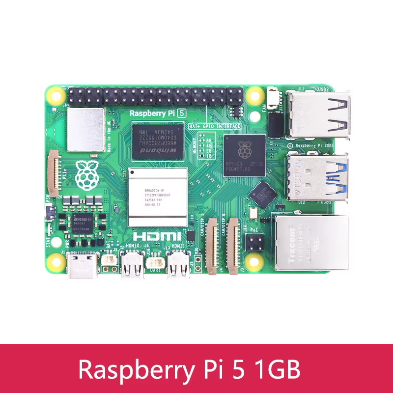 Raspberry Pi 5 Entwicklungsboard, Cortex-A76, 2GB/4GB/8GB RAM, PCIe, Gigabit LAN, USB 3.0, Linux & Python