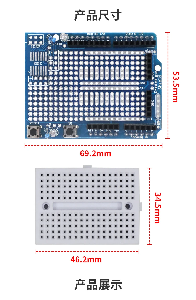 Arduino Proto Shield mit Mini-Steckbrett für UNO R3 | Prototyp – Bild 6
