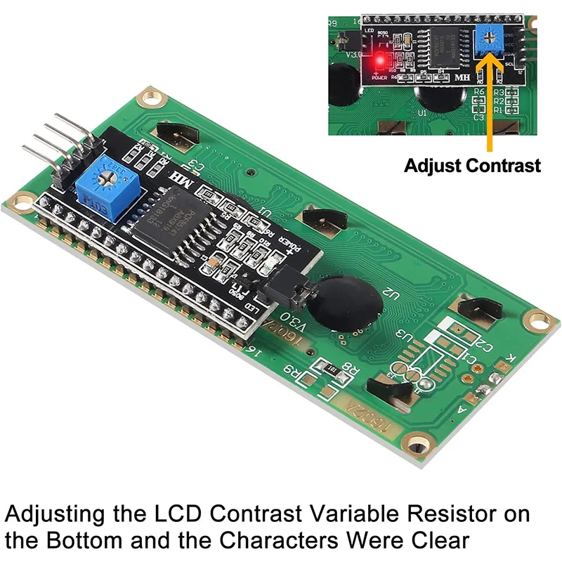 LCD1602 I2C Display Modul Blau Grüner Bildschirm 5V PCF8574 IIC – Bild 6